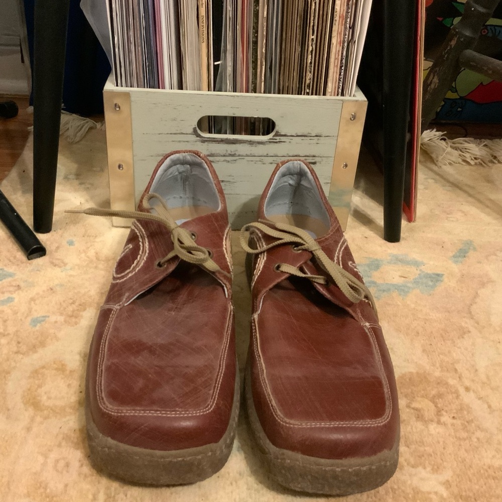 Boat Looking brown Fluevog shoes